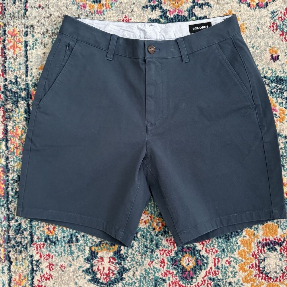 BONOBOS Men’s Blue Athletic 7” Chino Shorts Size 31 NWOT